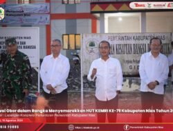 Dalam Rangka Memeriahkan Malam HUT RI Ke-79 Pemerintah Kabupaten Nias Gelar Pawai Obor