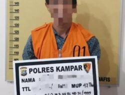 Korupsi Dana Desa T.A 2019-2020 Rp 1,4 Miliar, Mantan Kepala Desa Deras Tajam Kabupaten Kampar Di Tangkap Polisi.