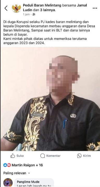 Viral di Media Sosial, Pj Kades Baran Melintang Diduga Gelapkan Dana BLT