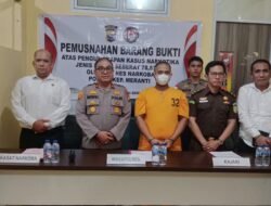 Polres Kepulauan Meranti Musnahkan 73,68 Gram Sabu dari Tangan Residivis Narkoba