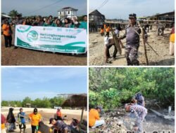Danposal Selatpanjang Pimpin Bersih-bersih Pantai Dorak