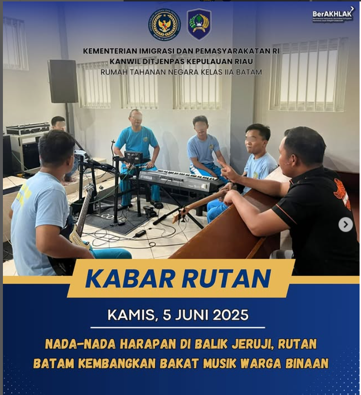 Nada-Nada Harapan di Balik Jeruji, Rutan Batam Kembangkan Bakat Musik Warga Binaan
