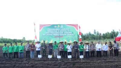 Polres Meranti Gelar Zoom Penanaman Jagung Serentak Kuartal II Di Desa Mantiasa