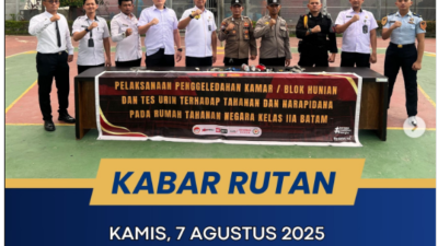 Rutan Batam Gelar Razia Gabungan dan Kontrol seputaran branggang Bersama APH, Cegah Peredaran Barang Terlarang serta Jaga Keamanan dan Ketertiban