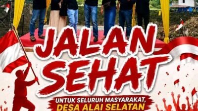 Semarakkan HUT RI ke-81, BUMDes Mandiri Sejahtera Desa Alai Selatan Gelar Jalan Sehat Berhadiah Doorprize Menarik