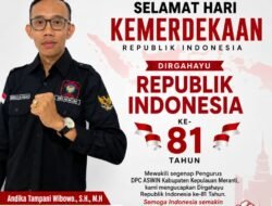 Ketua Bidang Hukum dan Advokasi DPC ASWIN Kepulauan Meranti Sampaikan Ucapan HUT ke-81 Kemerdekaan RI