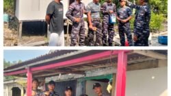 Sambut HUT Kodaeral I dan HUT ke-81 RI, Danposal Selatpanjang Pimpin Aksi Sosial Bantuan Rumah Nelayan dan Pembagian Bendera di Kepulauan Meranti