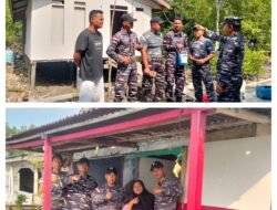 Sambut HUT Kodaeral I dan HUT ke-81 RI, Danposal Selatpanjang Pimpin Aksi Sosial Bantuan Rumah Nelayan dan Pembagian Bendera di Kepulauan Meranti