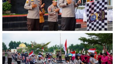 Apel Bersama Komunitas, Kapolres Meranti Lepas Ekspedisi Merah Putih Presisi