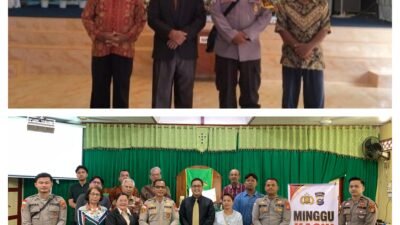 Minggu Kasih Polres Meranti Sasar 8 Gereja, Sampaikan Pesan Kamtibmas, Karhutla dan Pilkades