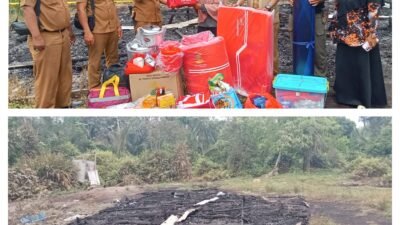 Camat Hermansyah Gerak Cepat Dampingi Korban Kebakaran di Batang Meranti, Apresiasi Bantuan Bupati melalui Dinsos