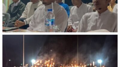 Semarak Hari Santri Nasional 2026, Mastowi Apresiasi Semangat Santri Sungai Anak Kamal dalam Pawai Obor dan Upacara Khidmat